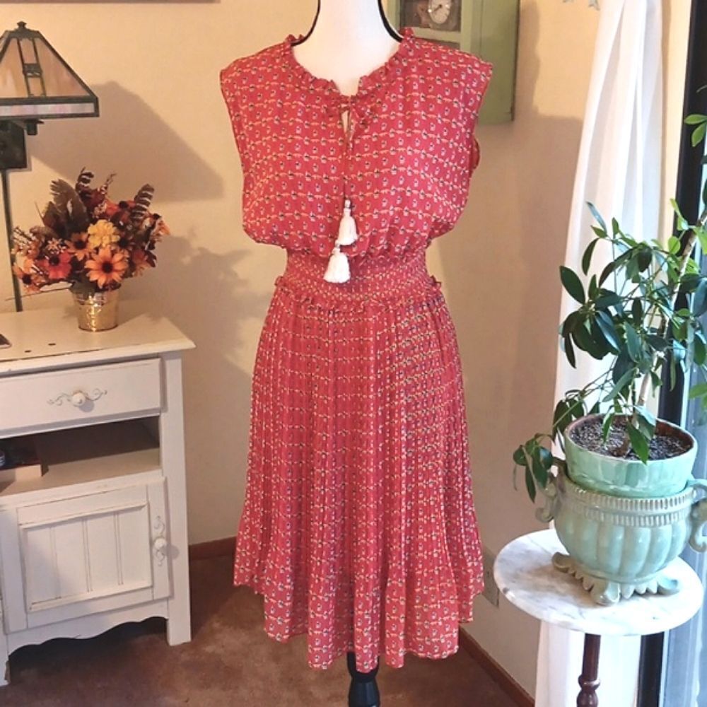 McGinn Nautical Shirred and Knife Pleated Dress. Cottagecore, Nautical, Cowgirl